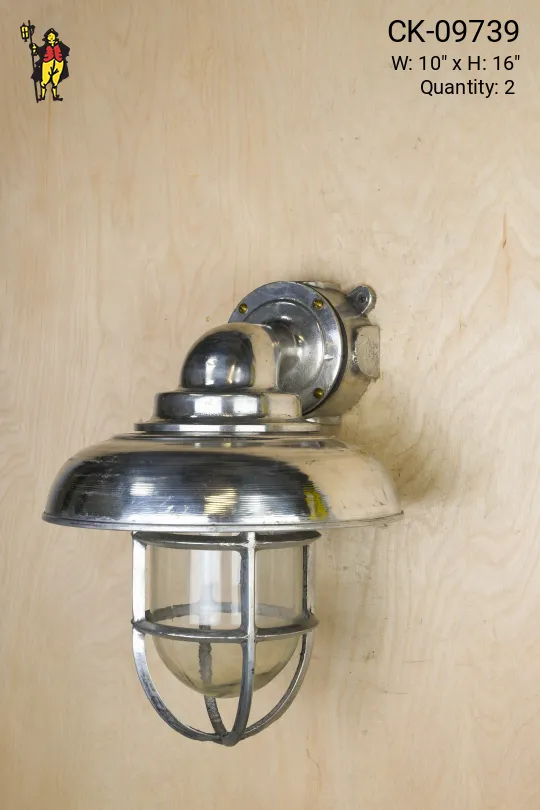 Polished Industrial Single Light Wall Sconce