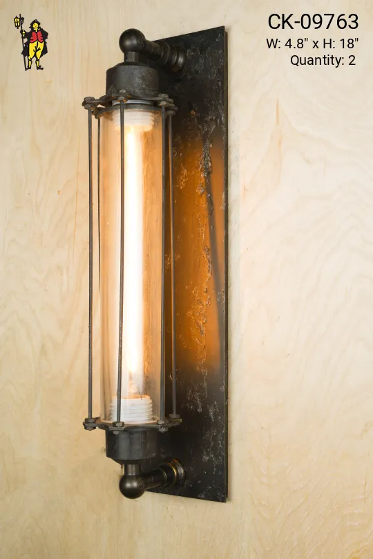 Black Iron Cage Industiral Wall Sconce