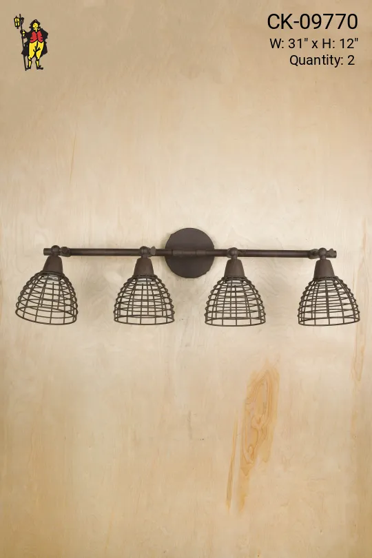 Four Adjustable Cage Light Wall Sconce