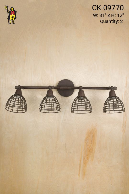 Four Adjustable Cage Light Wall Sconce