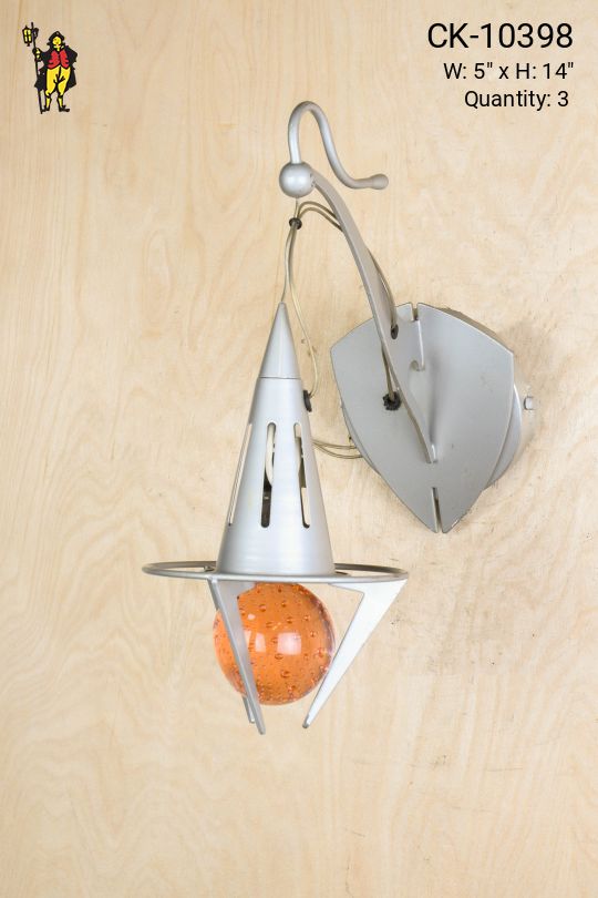 Hanging Claw Wall Sconce w/Orange Ball