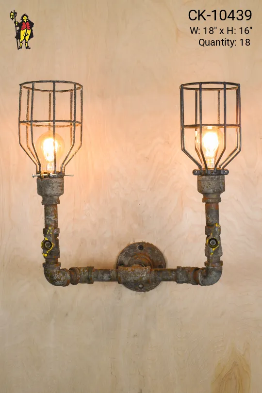Industrial Two Ghost Light Wall Sconce