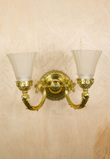 Polished Brass Two Light Wall Sconce
