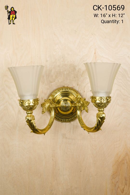 Polished Brass Two Light Wall Sconce