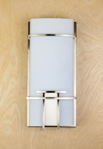 Nickel & Frosted Glass Wall Sconce