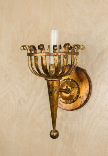 Single Candle Rust Wall Sconce