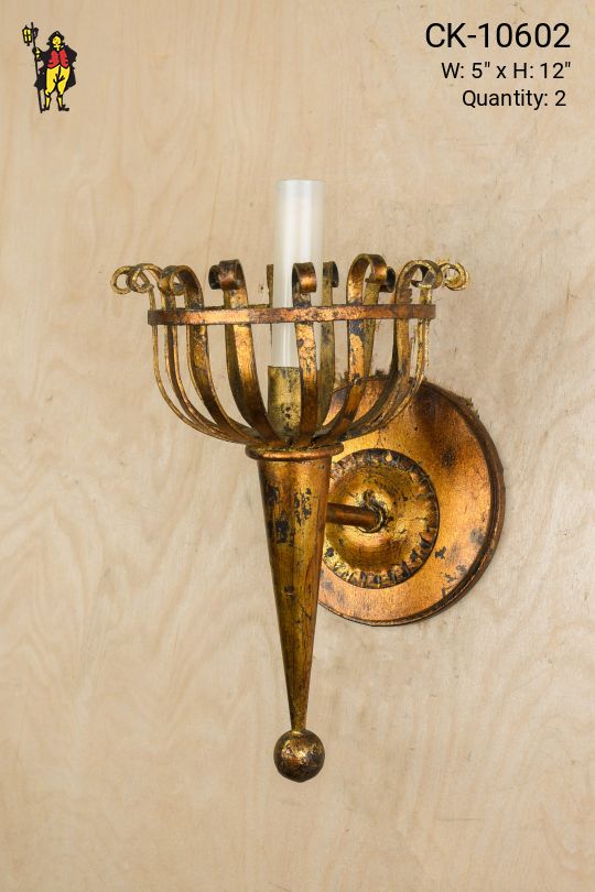 Single Candle Pewter Wall Sconce