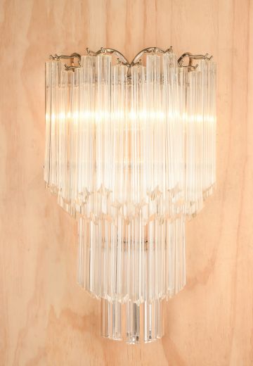 Three Tiered Crystal Wall Sconce