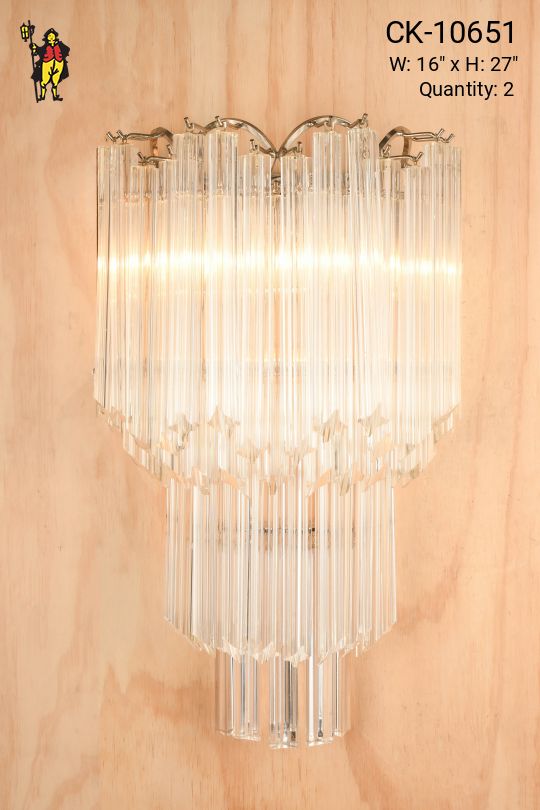 Three Tiered Crystal Wall Sconce