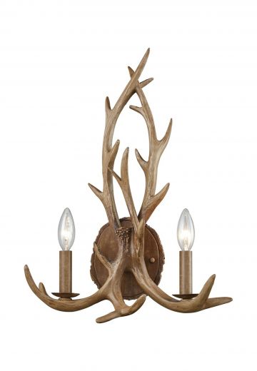 Two Light Antler Wall Sconce