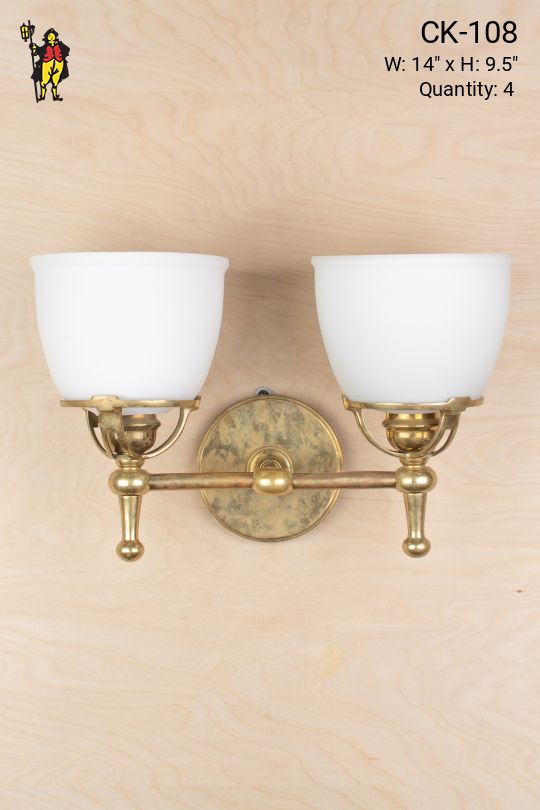 Two Light Wall Sconce w/Frosted Glass Shades
