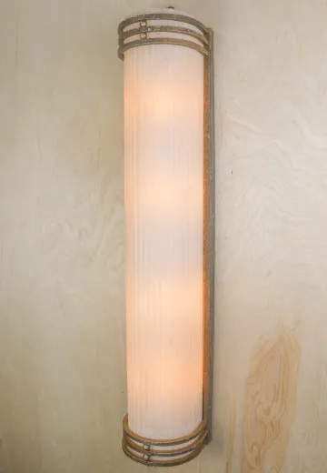 30" Brass Four Light Frosted Wall Sconce