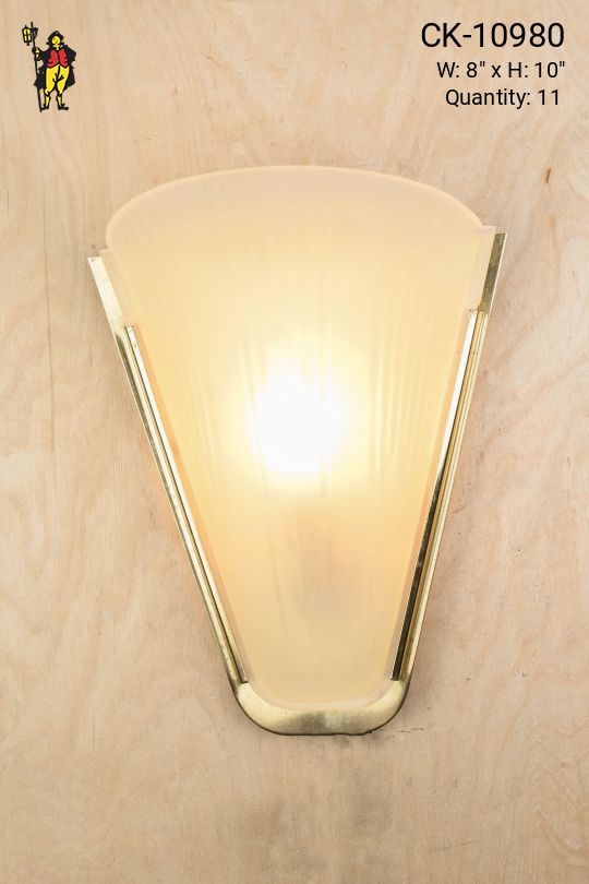 Art Deco Brass & Glass Pocket Wall Sconce