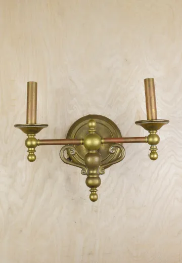 Brass Two Candle Wall Sconce