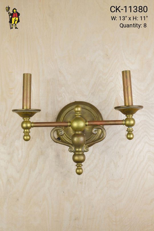 Brass Two Candle Wall Sconce