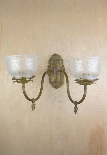 Brass Victorian Two Light Wall Sconce