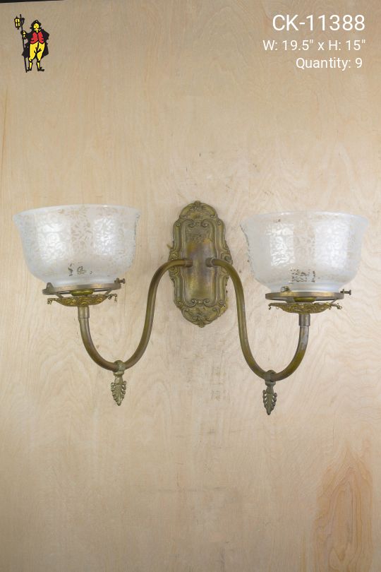 Brass Victorian Two Light Wall Sconce