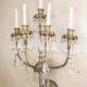 Five Candle Brass & Crystal Wall Sconce #0