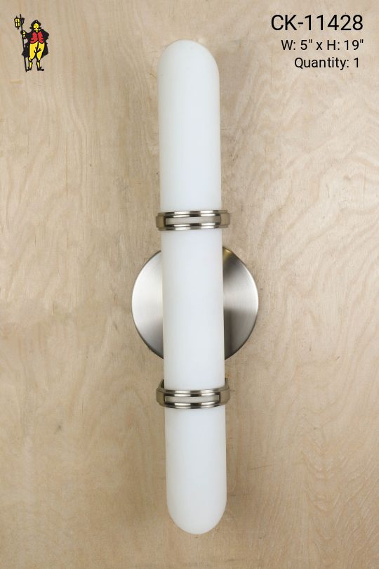 Modern Nickel & Glass Wall Sconce
