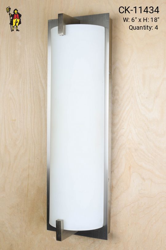 Modern Nickel & Frosted Glass Wall Sconce
