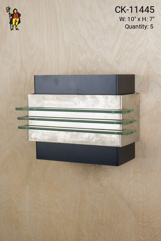 Matte Black & Nickel Modern Wall Sconce