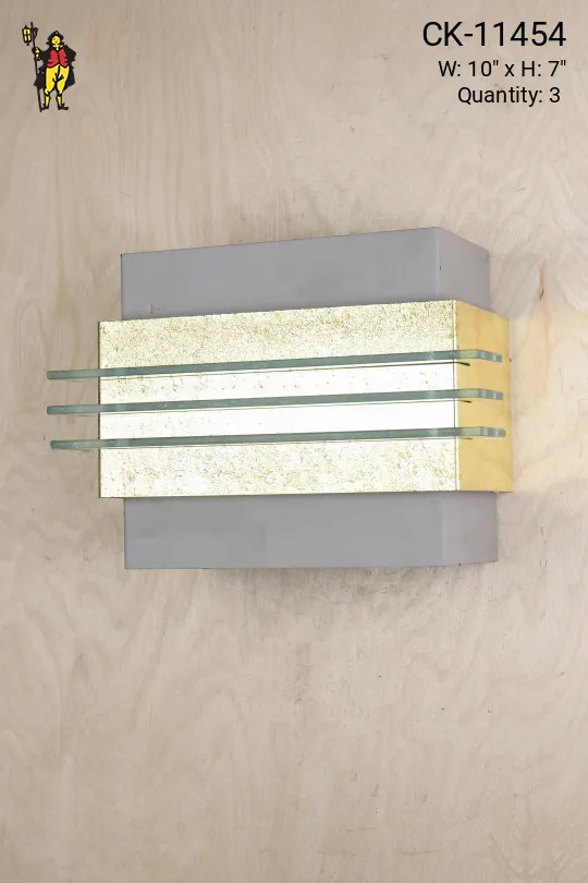 Post Modern Brass w/Glass Insert Wall Sconce