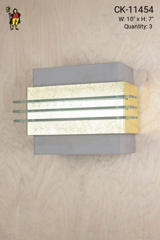 Post Modern Brass w/Glass Insert Wall Sconce