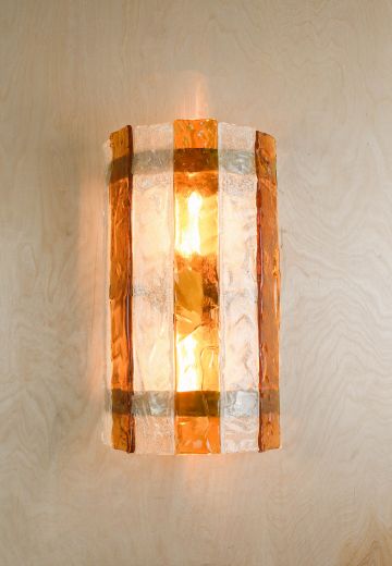 Amber & White Glass Miguel Sconces