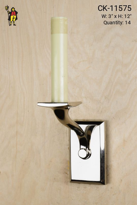 Polished Nickel Single Candle Wall Sconce