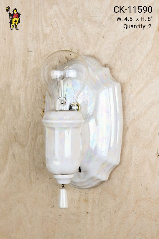 White Single Light Porcelain Wall Sconce