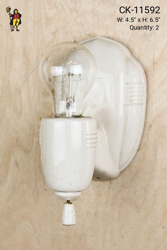 White Single Light Porcelain Wall Sconce