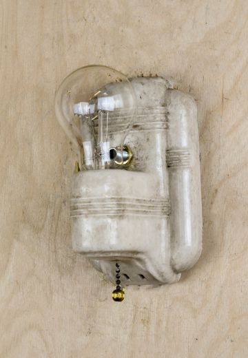 White Distressed Single Light Porcelain Wall Sconce