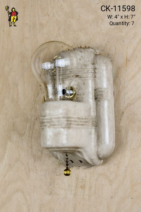 White Distressed Single Light Porcelain Wall Sconce