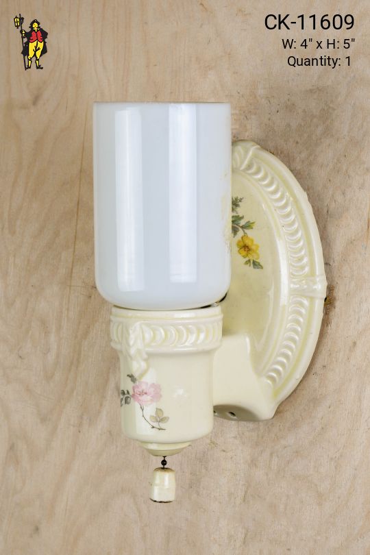 Single Uplight Floral Porcelain Wall Sconce
