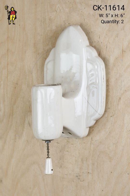White Single Light Porcelain Wall Sconce