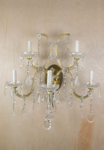 Five Light Crystal Wall Sconce