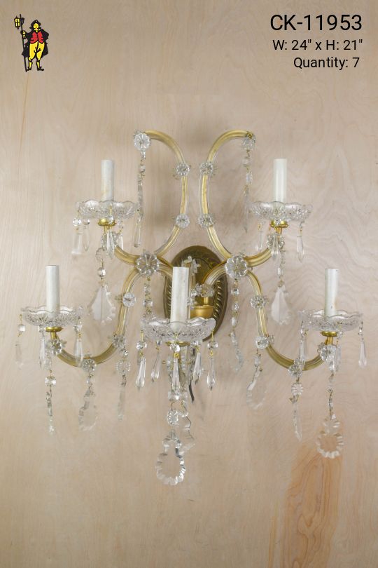 Five Light Crystal Wall Sconce
