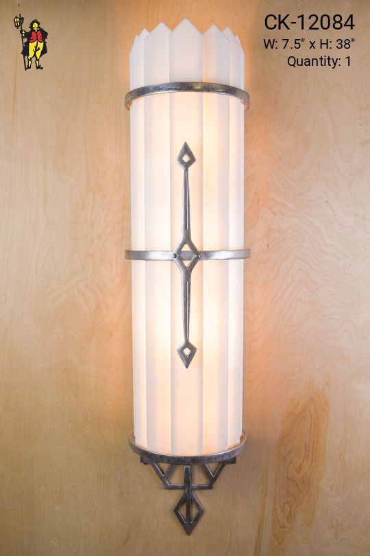 38" Nickel Art Deco Wall Scone