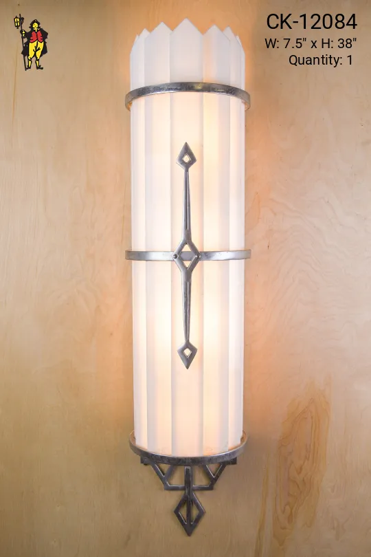38" Nickel Art Deco Wall Scone