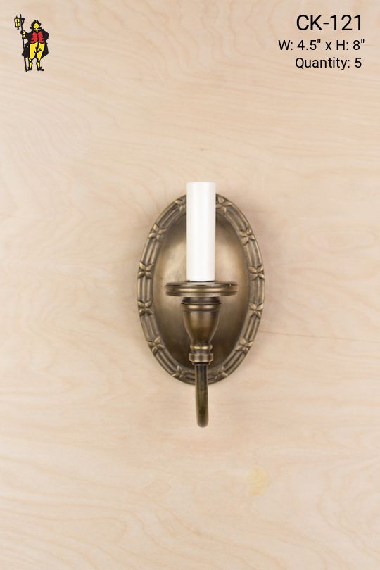 Traditional Wall Sconce w/Floral Border Backplate