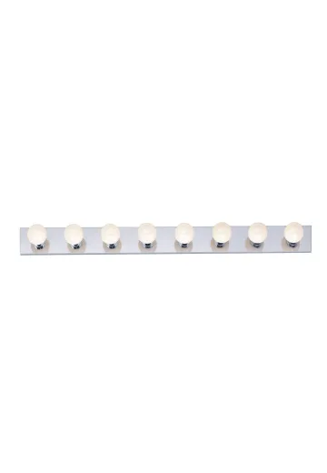 48" Polished Chrome Eight Light Vanity Light