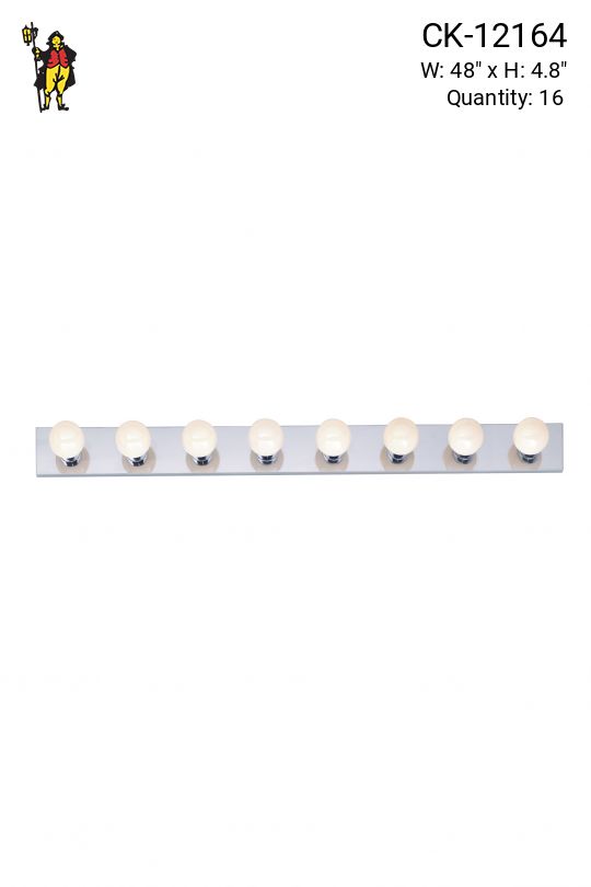 48" Polished Chrome Eight Light Vanity Light