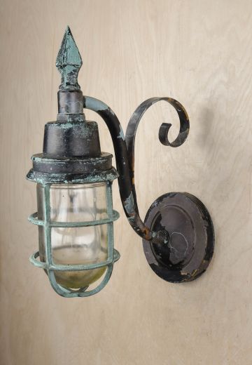Gothic Curved Arm Wall Mounted Cage Light