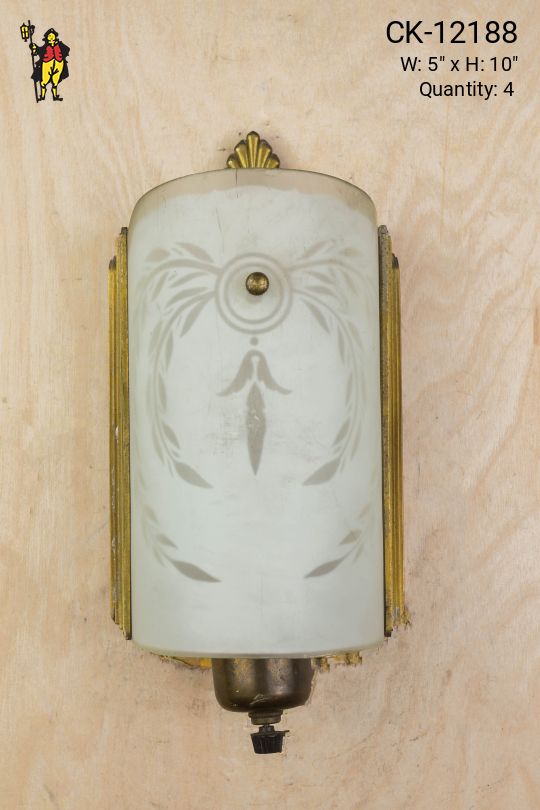 Curved Glass & Brass Wall Sconce