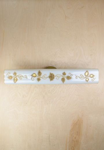Floral Pattern Glass Vanity Wall Sconce