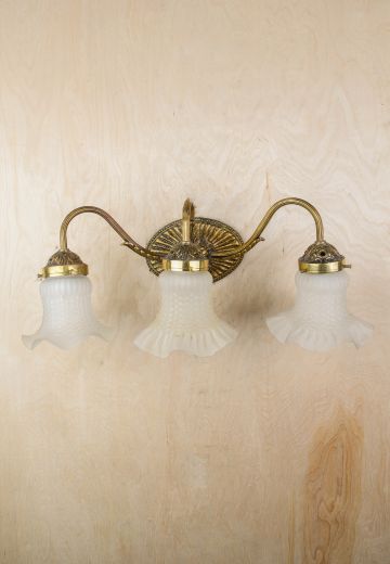 Three Light Brass Vanity Wall Sconce
