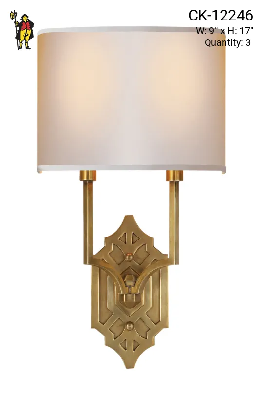 Two Light Antique Brass Wall Sconce