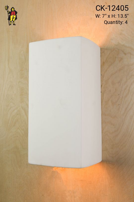 White Ceramic Box Up-Down Wall Sconce