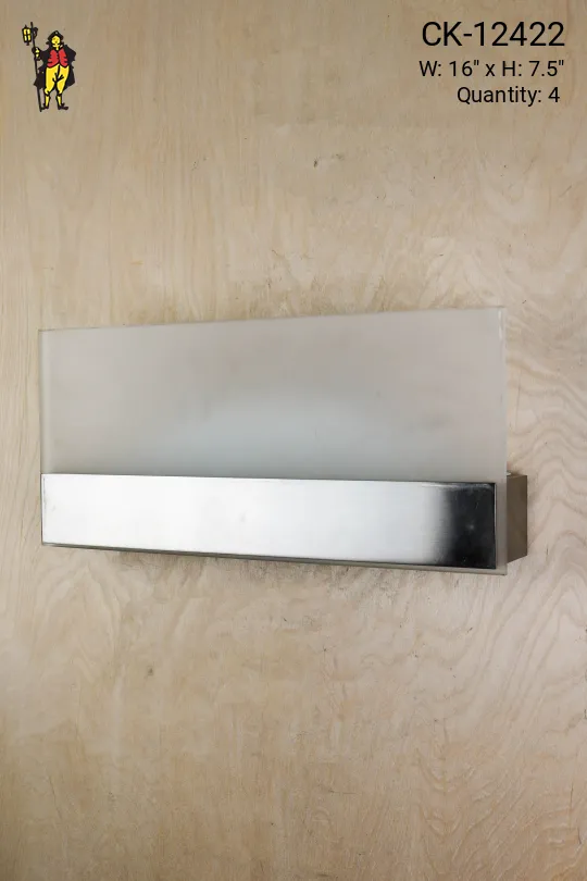 Rectangular Glass & Nickel Modern Wall Sconce