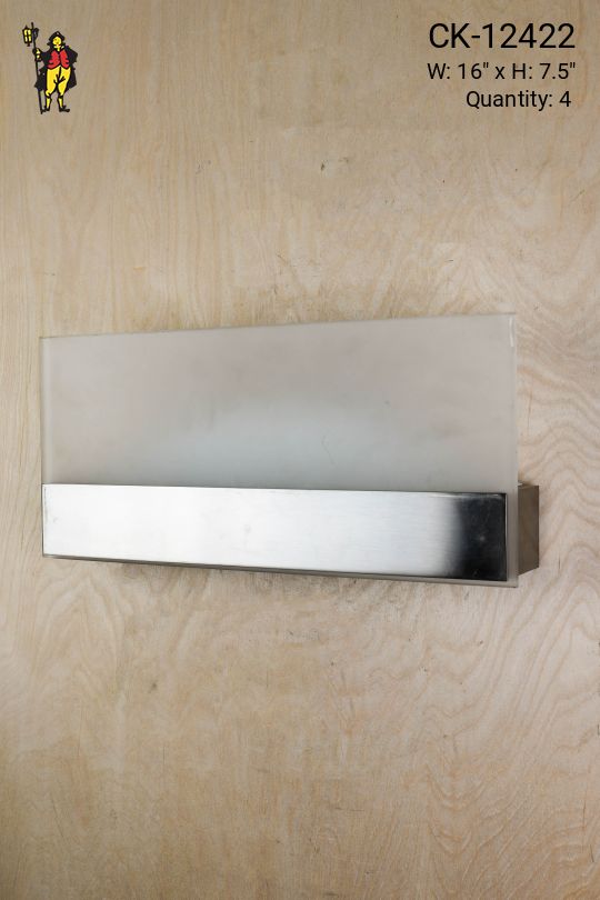Rectangular Glass & Nickel Modern Wall Sconce